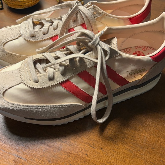 Adidas Women's SL 72 Cream and Red Sneakers - Picture 6 of 6